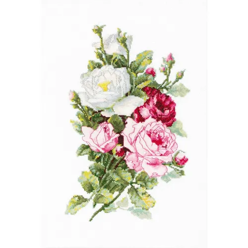Luca-S Kreuzstichset "Strauß Rosen", Zählmuster, 21,5x33,5cm