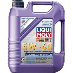 Liqui Moly Leichtlauf High Tech 5W-40 - 5-Liter Motoröl, optimal für moderne Benzin- und Dieselmotoren mit Turboaufladung, ideal bei langen Ölwechselintervallen