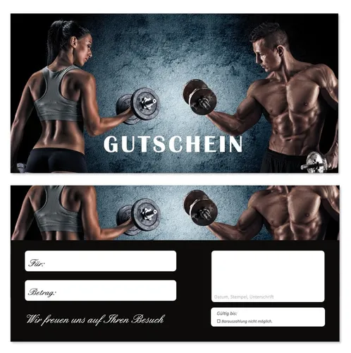 Geschenkgutscheine (Fitness-708) Gutscheine Kraftsport Fitnessstudio Sport 200
