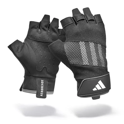 adidas Performance Trainingshandschuhe Grau S - Handschuhe für Fitness mit Aeroready-Material, das Schweiß ableitet. Ergonomisches Design schützt Ihre Hände und verbessert die Leistung bei Training, Gewichtheben und Radfahren.