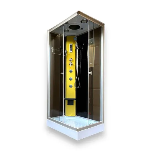 Portofino Hydromassage Dusche 100 x 70 cm - Duschkabine mit Massagedüsen und moderner Nanobeschichtung für einfache Reinigung. Ideal für Wellness-Oasen im eigenen Bad.