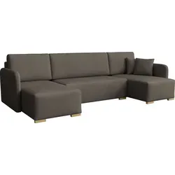 MIRJAN24 Ecksofa Como U, Polsterecke, U-Form Sofa, Polstergarnitur, Eckcouch vom Hersteller (Farbe: Velo 625) - Braun