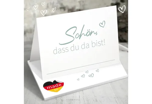 Funke & Brand Grußkarten 50x Tischkarten Hochzeit 85x55mm verschiedene Farben