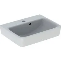 Geberit Renova Plan Handwaschbecken 501628001 - 50x38cm, weiß - Waschbecken mit mittigem Hahnloch und asymmetrischem Überlauf, ideal für moderne Badezimmer und platzsparend.