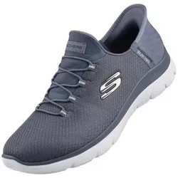 Skechers Summits Diamond Dream Slip-On Blau SLT EU 39 - Sneaker mit stylischem Design und mühelosem Komfort – ideal für jeden Tag! Der Slip-On Schuh ist aus leichtem Synthetik gefertigt und bietet eine bequeme Passform ohne Schließung.