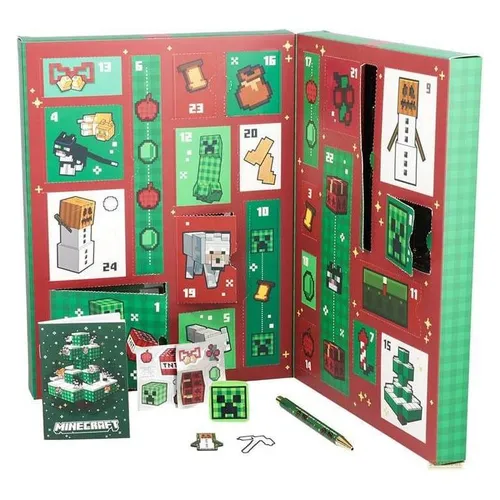 Adventskalender Minecraft Stationery 24 Day 2025 - Entdecken Sie den Minecraft Adventskalender mit 24 kreativen Überraschungen wie Notizblock, Bleistiften und mehr. Ideal für Fans, die die Vorweihnachtszeit spielerisch genießen möchten.