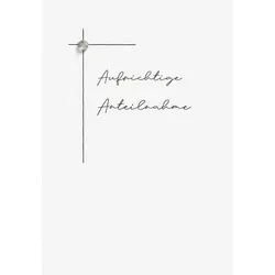 Trauer Kondolenz Beileidskarte mit Briefumschlag Edelstein Kreuz Aufrichtige Ant