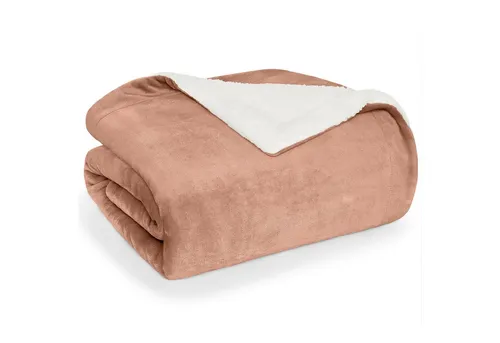 Blumtal Premium Sherpa Kuscheldecke 130x150 cm - Flauschig und Oeko-Tex zertifiziert - Kuscheldecke mit dicker Sherpa-Innenseite, ideal für gemütliche Abende und pflegeleicht in der Waschmaschine. Perfekt für stilvolle Entspannung zu Hause!