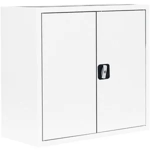 ClassiX Aktenschrank X-530307, abschließbar aus Metall, 80 x 75 x 38cm, weiß - Büroschrank mit abschließbaren Metalltüren und einem höhenverstellbaren Fachboden. Ideal für die sichere Aufbewahrung von Unterlagen in jedem Büro.