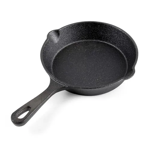 Feuerpfanne aus Gusseisen mit Stiel Ø16cm - Vielseitige Pfanne für alle Herdarten und Outdoor-Einsätze, mit herausragender Wärmespeicherung und Antihaftbeschichtung für mühelose Reinigung und optimale Kochergebnisse.