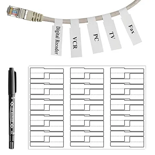 Stück Kabelbeschriftung mit Markierstift, Geeignet für Laserdrucker, 20 Blatt A4 × 30 Stück, Weiß 600