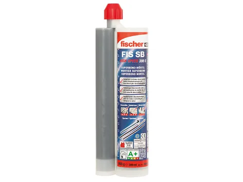 fischer Superbond-Mörtel FIS SB HIGH SPEED 390 S - Injektionsmörtel für hohe Lasten mit flexibler Verankerungstiefe, ideal für anspruchsvolle Anwendungen bis +150°C, frostbeständig und optimiert für schnelle Montage.
