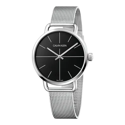 Calvin Klein K7B21121 Herrenuhr - Elegante Armbanduhr für Herren in Schwarz und Silber, wasserdicht bis 3 atm und inklusive Markenetui – ideal für modebewusste Männer.
