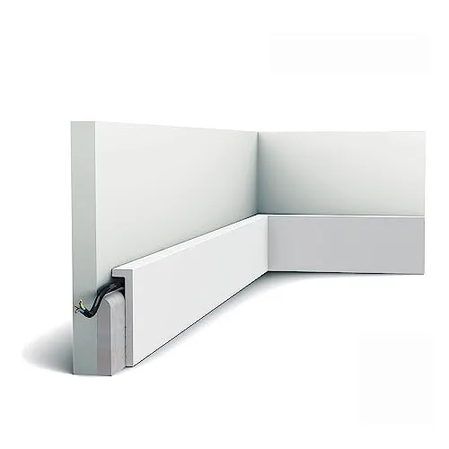 Orac Decor SX171-RAL9003 Sockelleiste - Dämmstoffe: Zeitlos moderne Zierleiste aus Duropolymer, bereits lackiert in signalweiß, extrem formstabil und ideal für Innen- und Außenbereiche.