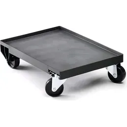 DURABLE Lagertrolley 1809693060 schwarz - Transportroller für Lagerboxen bis 250 kg, ideal für den einfachen Transport schwerer Lasten mit 4 robusten Rollen, passend zur Euro-Norm.