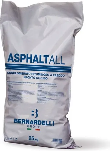 Kaltasphalt 25 kg - Gebrauchsfertiges Bitumen Bindemittel für Straßenreparatur - Mörtel, Putz, Zement & Gips. Ideal für die schnelle und einfache Reparatur von Schlaglöchern und Rissen in Straßen und Wegen.