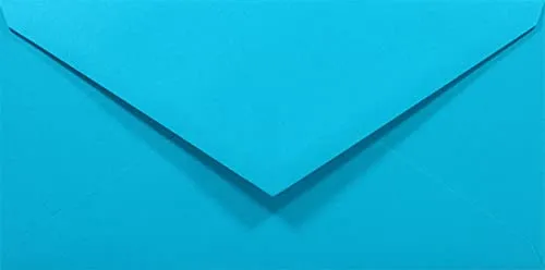 Netuno 50 Briefumschläge Blau DIN lang 110x220 mm 80g Rainbow bunte Umschläge lang ohne Fenster für Hochzeit Geburtstag Taufe Weihnachten Einladungskarten Einladungsumschläge Blau Briefhüllen Papier