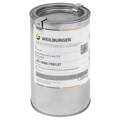 raik 703435 Ofenlack 1 kg Senotherm Lack Schwarz - Hochwertiger Ofenlack in Schwarz, ideal für hitzebeständige Beschichtungen. Perfekt für Grill, Ofen oder Kamin, sorgt für eine langlebige und attraktive Oberfläche.