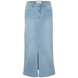 Cream Rock CREbba Damen Rock Denim Maxirock High Waist Lang Jeansrock mit Schlitz Beaverly Light Blue Denim 38