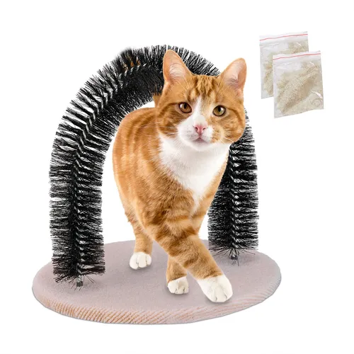 Enthaarungsbogen Katzenbogen Massagebogen Kratzbogen Katzen Bürste Katzenminze