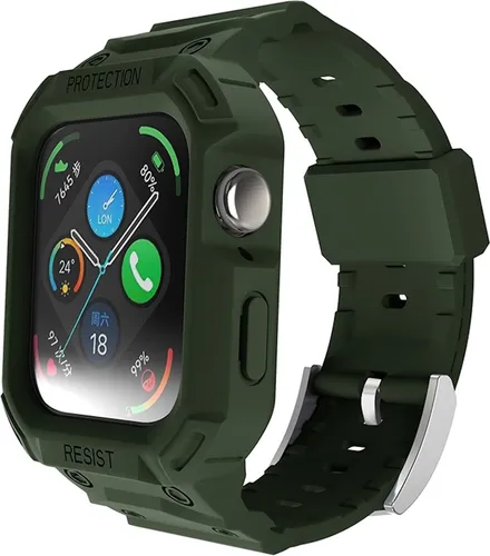 Für Huawei Watch Fit 3 TPU Arm Band mit integriertem Gehäuse D- Grün