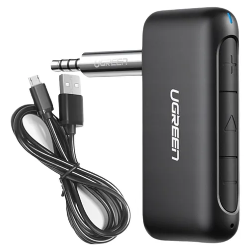 UGREEN Aux Bluetooth Adapter Auto - Klinke Bluetooth Adapter mit CVC 8.0 Noise Cancellation, ideal für freihändiges Telefonieren und lange Akkulaufzeit bis zu 9 Stunden
