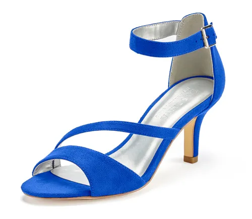 LASCANA Sommerschuh Sandalette Damen Gr. 41 in royalblau - Feminine High-Heel-Sandalette mit veganem Obermaterial und 7 cm Absatzhöhe, ideal für warme Tage. Perfekt für stilvolle Outfits in der Kategorie Wanderschuhe.