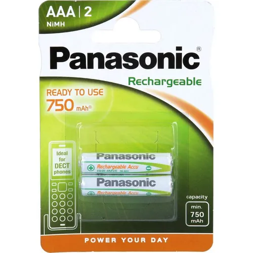 Panasonic® Ready to Use Akku Batterien Micro AAA 750 mAh - Vorgeladene 750 mAh Akkus für vielseitige Anwendungen. Ideal für hohe Ladezyklen und lange Lebensdauer, perfekt für den täglichen Einsatz.