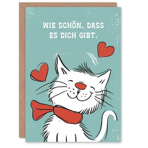 Lustige Geburtstagskarte Wie Schön Dass Es Dich Gibt Süße Weiße Katze