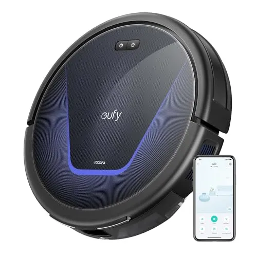 eufy G50 Saugroboter - 4.000Pa Saugkraft & Dynamische Navigation - Roboterstaubsauger mit 4.000Pa Saugkraft und selbstreinigender Rollbürste, ideal für Tierhaare auf Hartböden, leise und einfach via App steuerbar.