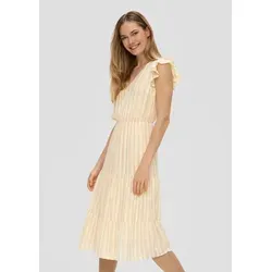 s.Oliver Maxikleid Gemustertes Kleid mit Rüschen Frontpasse gelb 46