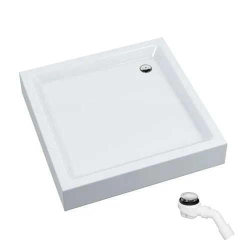 Aquabad Duschwanne NORMA 90x90cm - Duschwanne aus hochglanzweißem Sanitäracryl mit antibakterieller Oberfläche, ideal für schnelle und einfache Reinigung – perfekt für Sanierungen und Neubauten.