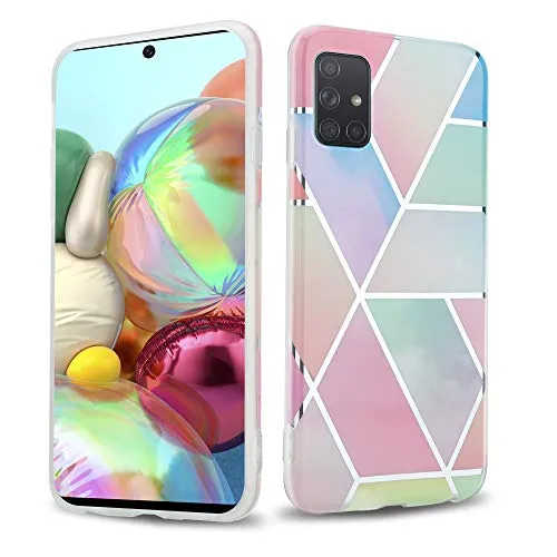 Cadorabo Hülle kompatibel mit Samsung Galaxy A71 5G Schutzhülle TPU Silikon Case Marmor Design Slim Kratzfest Weiche Gummi mit Rundumschutz Case Hülle für Galaxy A71 5G in Rosa