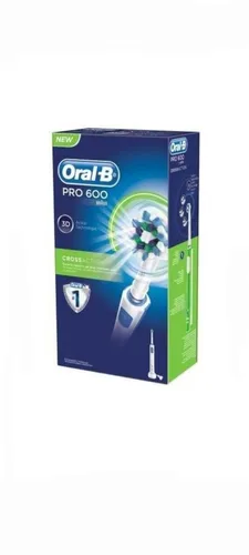 Oral-B PRO 600 CrossAction - Elektrische Zahnbürste mit Timer, entfernt bis zu 100% mehr Plaque für eine gründliche Mundpflege
