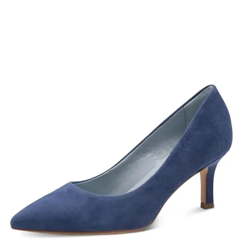 Tamaris Pumps in Blau – Elegante Schlupfschuhe für festliche Anlässe - Stilvolle Pumps in Größe 39, aus hochwertigem Ziegenveloursleder mit 6,5 cm Stilettoabsatz. Ideal für besondere Anlässe, vereinen Komfort und Eleganz.