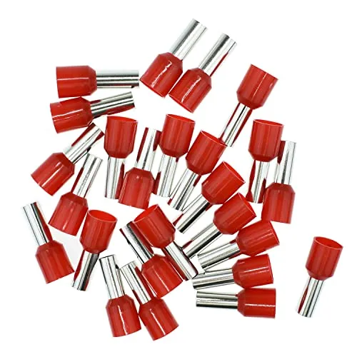 Afeld Elektro Aderendhülsen 10,00mm² Rot - isolierte Kabelhülsen - 25 Stück Kabelendhülsen - Endhülsen für fein- und feinstdrähtige Leiter