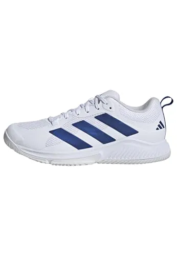 adidas Herren Court Bounce 2.0 Schuhe - FTWR White/Team Royal Blue, 48 2/3 EU - Herren-Hallenschuhe mit regulärer Passform und schnürbarem Design, bieten eine sockenähnliche Passform und komfortable Bounce Zwischensohle für besten Halt und Dämpfung.