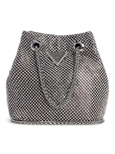 GUESS Zalina Mini Pouch Silver - Elegante Damen-Clutch - Stilvolle Damen-Clutch mit elegantem Design, perfekt für Partys. Maße: 14 x 15 x 10 cm, zieht alle Blicke auf sich.