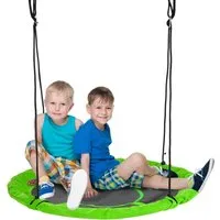 Outsunny Nestschaukel Ø110 cm – Verstellbare Hängeschaukel für Kinder - Schaukeln im Garten: Diese wetterfeste Nestschaukel bietet Platz für bis zu 100 kg und ist ideal für Kinder von 3-12 Jahren. Perfekt für Spielspaß und Entspannung!