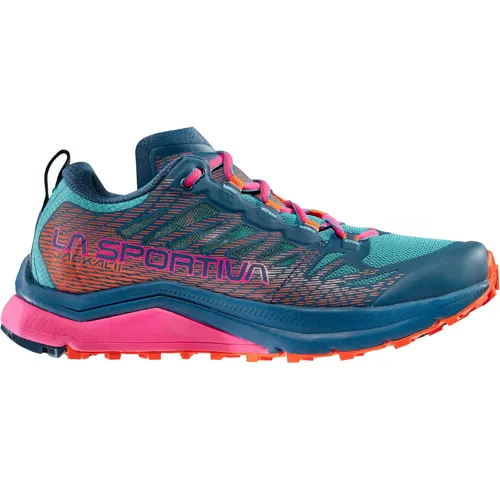 La Sportiva Jackal II Women Storm Blue/Lagoon (37) - Laufschuhe für Ultra Rennen und Langstreckentraining, mit innovativer Infinitoo Technologie für außergewöhnliche Dämpfung und hohe Energierückgabe.