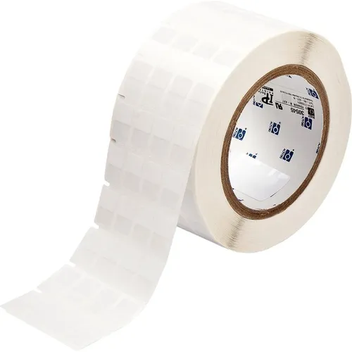 Brady THT-80-427-5, selbstlaminierendes Vinyl, Weiss/Transparent - Selbstlaminierendes Vinyl für präzise Kabelmarkierungen, 12.70 x 9.53 mm, ideal für langlebige Kennzeichnung im professionellen Einsatz.