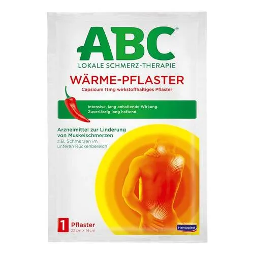 ABC Wärme-Pflaster Capsicum - Bewegungsapparat-Medikamente mit langanhaltender Schmerzlinderung durch Cayennepfeffer-Extrakt, ideal für unterwegs und zur Förderung der Mikrozirkulation.