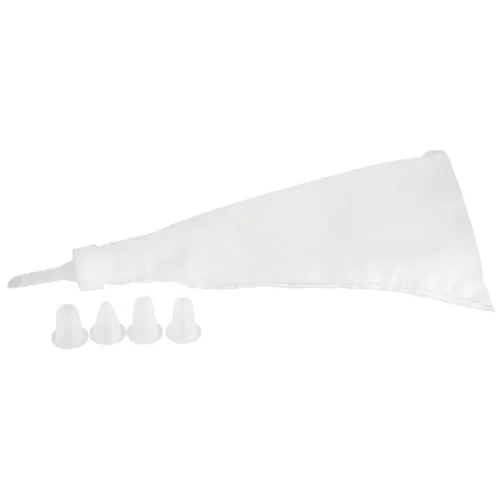 Zenker 44730 Spritzbeutel mit 5 Tüllen aus PEVA/PP, Kunststoff, weiß