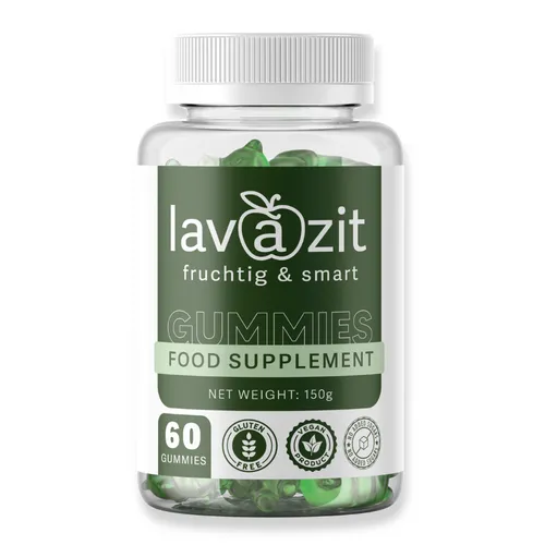 Lavazit Fruchtgummis mit Apfelessig & Vitaminen – 60 vegane Gummies - Fruchtige Ergänzung für Ihre bewusste Ernährung: Lavazit Fruchtgummis vereinen Apfelessig, Grünen Kaffee und wichtige Vitamine in einer praktischen, veganen Form. Ideal für unterwegs und ohne Kapseln!