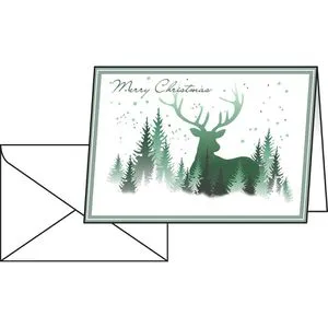 Sigel Weihnachtskarte DS063, Christmas Forest, 105 x 148mm (A6), Klappkarte mit Umschlag, 25Stück