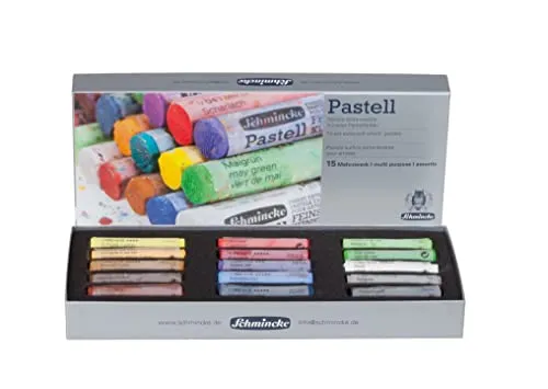 Schmincke Pastell Kartonset, Mehrzweck, 15 Stifte - Schreibwaren, idealer Einstieg in die Pastellmalerei mit 15 hochwertigen Farben für kreative Projekte und Geschenke, Made in Germany.