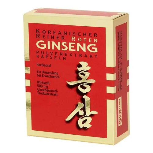 Roter Ginseng Extrakt Kapseln - Arzneimittel zur Stärkung und Kräftigung bei Müdigkeits- und Schwächegefühl, ideal für mehr Leistungsfähigkeit und Konzentration.