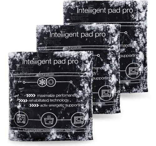 Sportyfits® Kalt-Warm-Kompresse Kühlpad Gelkissen schwarz für Kühlbox Kühlschrank Kühltasche, 3er Set 3-tlg., 3x 15cm x 15cm, Mikrowelle geeignet / Wiederverwendbar