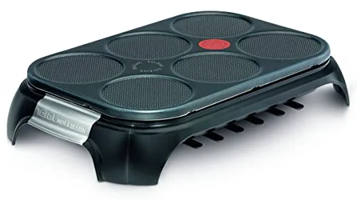 Tefal Crep Party Edelstahl & Design PY558813 - 6 Pfannkuchen gleichzeitig zubereiten - Crêpes-Maker mit langlebiger Antihaftbeschichtung und Thermo-Spot für perfektes Kochen. Ideal für gesellige Abende und Familienfeiern.