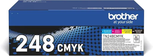 Brother Toner Multipack TN-248CMYK - Original 4-farbig für bis zu 4.000 A4-Seiten, ideal für hochwertige Druckergebnisse in Büros und Homeoffice